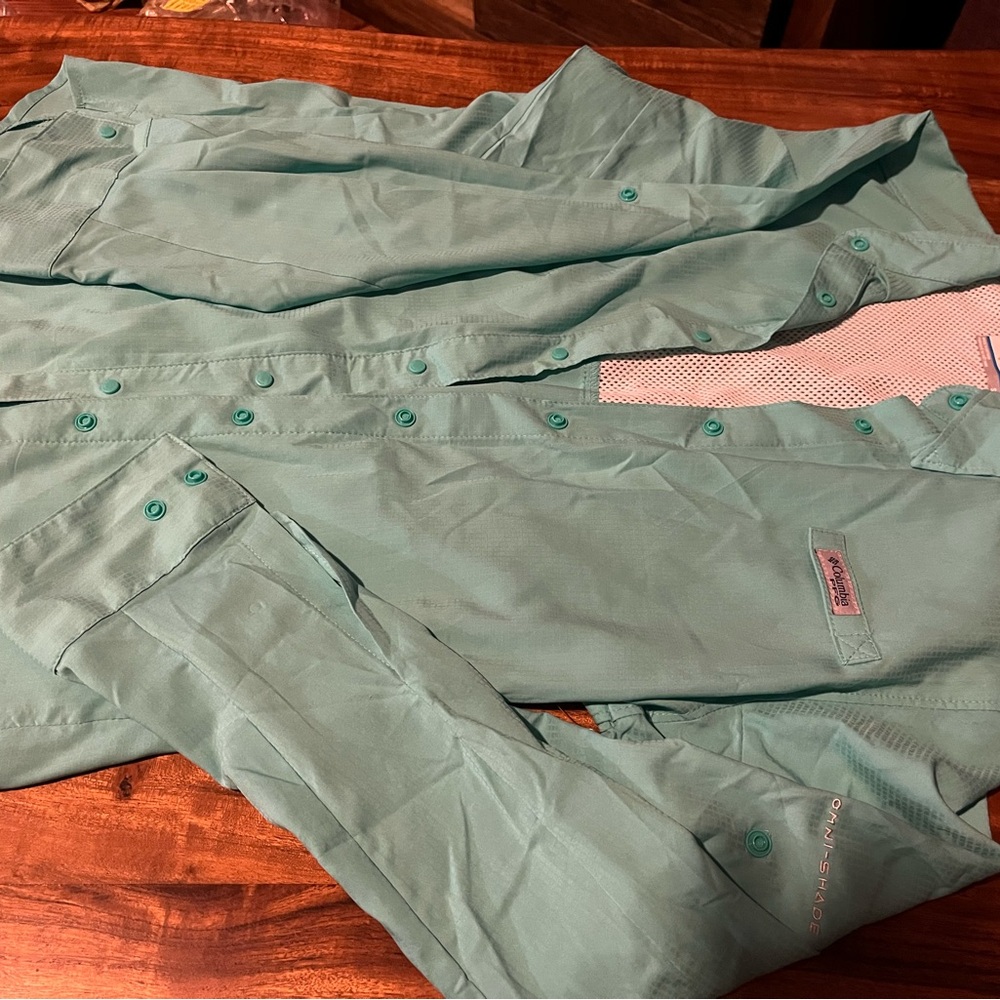 Women's Teal Button Down Shirt Columbia